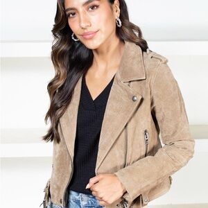 Blank nyc moto jacket faux suede